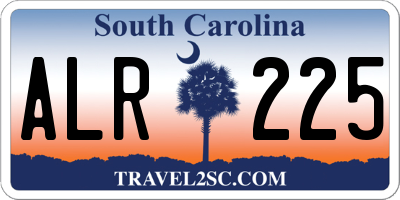SC license plate ALR225