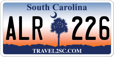 SC license plate ALR226