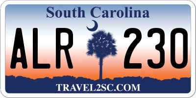 SC license plate ALR230
