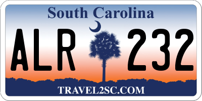 SC license plate ALR232
