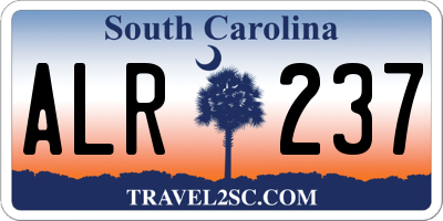 SC license plate ALR237