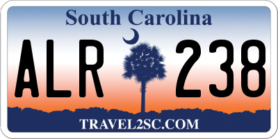 SC license plate ALR238