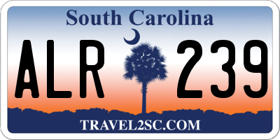 SC license plate ALR239