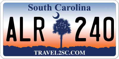 SC license plate ALR240