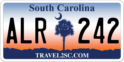 SC license plate ALR242