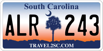 SC license plate ALR243