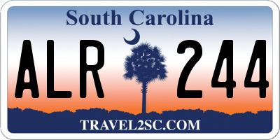 SC license plate ALR244