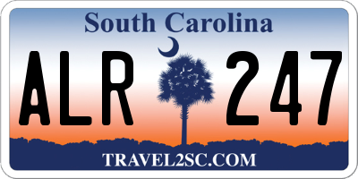 SC license plate ALR247