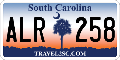 SC license plate ALR258