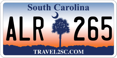 SC license plate ALR265