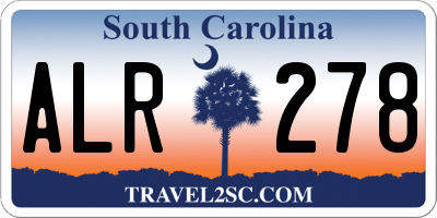 SC license plate ALR278