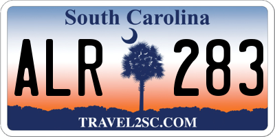 SC license plate ALR283