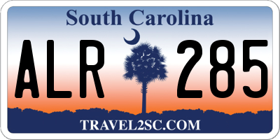 SC license plate ALR285