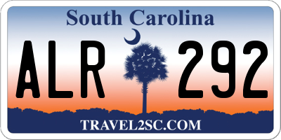 SC license plate ALR292