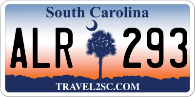 SC license plate ALR293