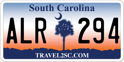 SC license plate ALR294