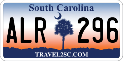 SC license plate ALR296