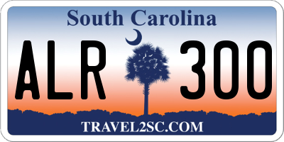 SC license plate ALR300