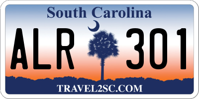 SC license plate ALR301
