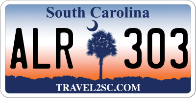 SC license plate ALR303