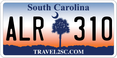 SC license plate ALR310