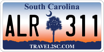 SC license plate ALR311