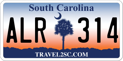 SC license plate ALR314