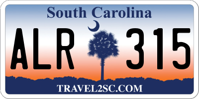 SC license plate ALR315