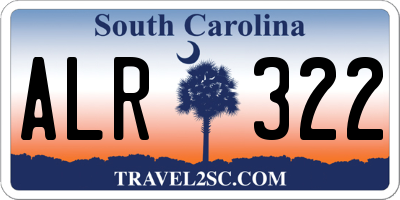 SC license plate ALR322