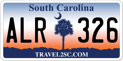 SC license plate ALR326