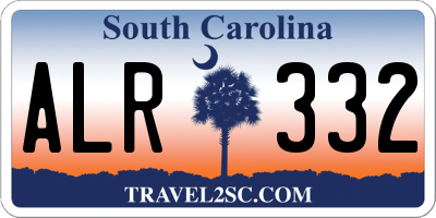 SC license plate ALR332