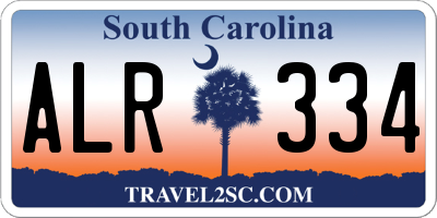 SC license plate ALR334