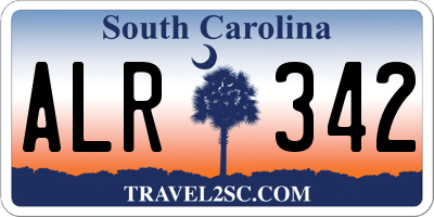 SC license plate ALR342