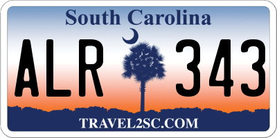 SC license plate ALR343