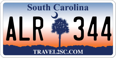 SC license plate ALR344