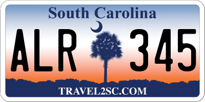 SC license plate ALR345