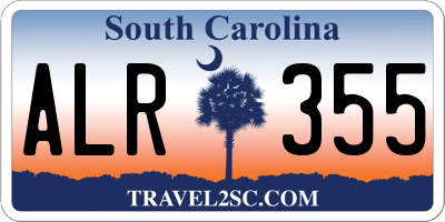 SC license plate ALR355