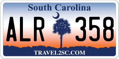SC license plate ALR358