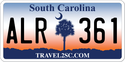 SC license plate ALR361
