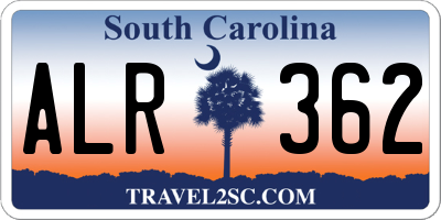 SC license plate ALR362