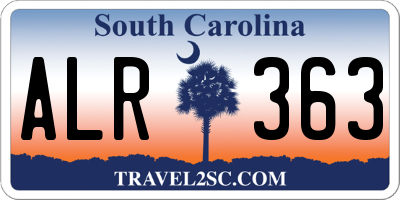 SC license plate ALR363