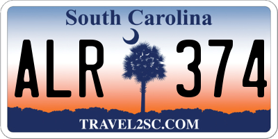 SC license plate ALR374