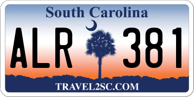 SC license plate ALR381