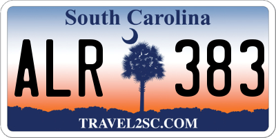 SC license plate ALR383