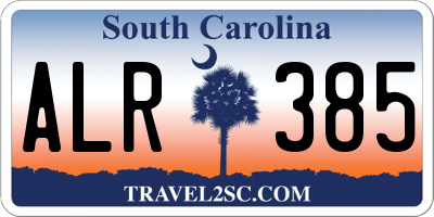 SC license plate ALR385