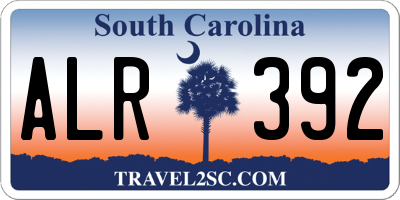 SC license plate ALR392