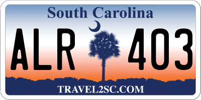 SC license plate ALR403