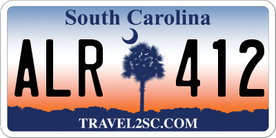 SC license plate ALR412