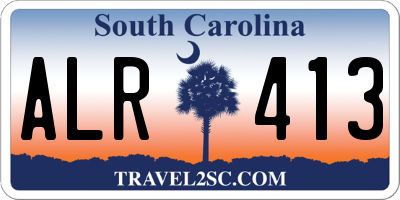 SC license plate ALR413