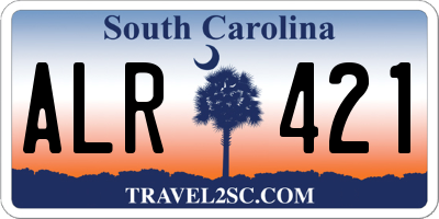 SC license plate ALR421